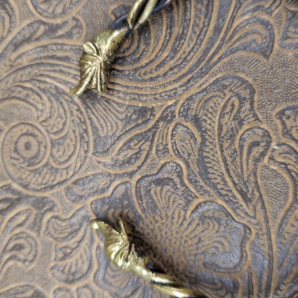 Vintage Gold Tone Twist Animal Head Cuff Bracelet - Picture 4 of 7